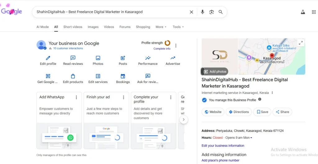 Google Business Profile used for local SEO to improve visibility in local search results