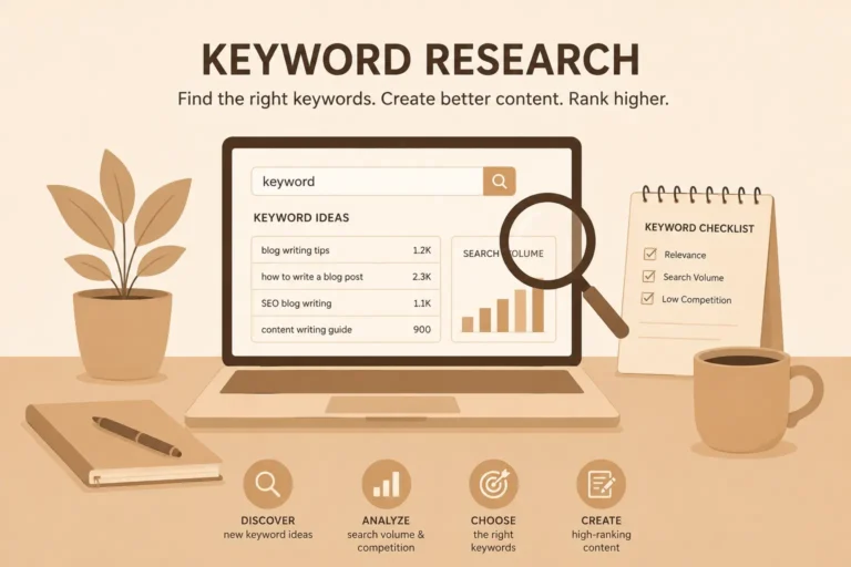 Keyword research for - how to write a blog post