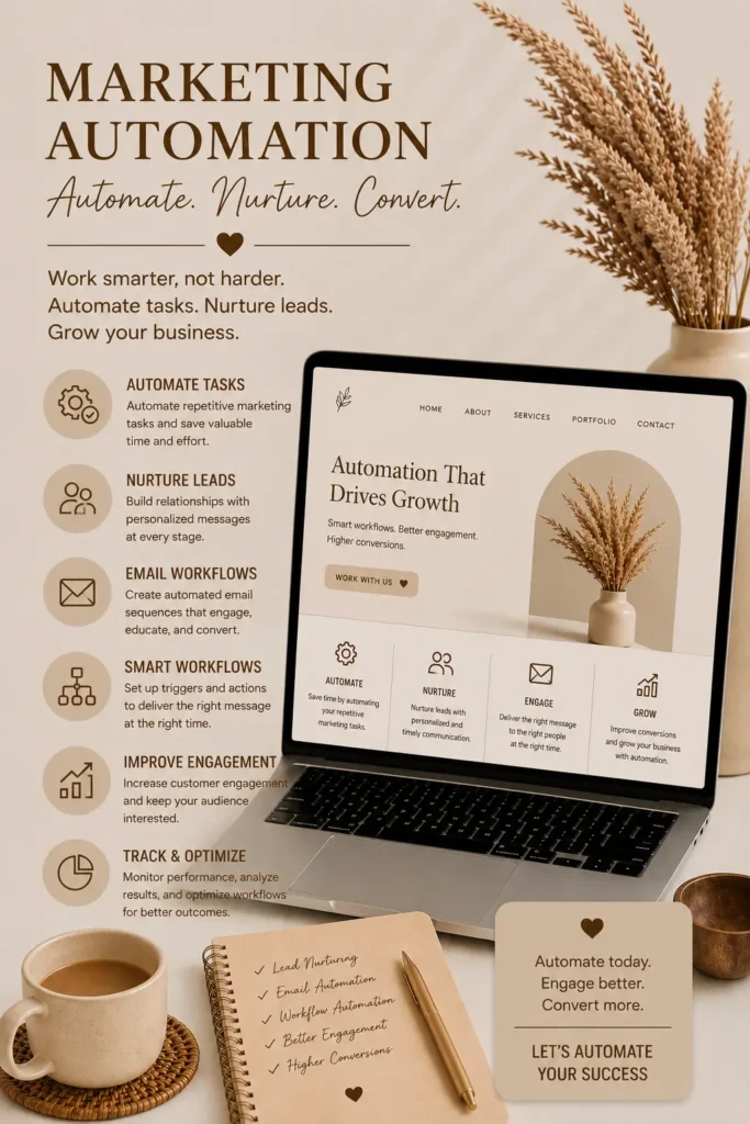 Marketing Automation services by Shahin Digital Hub including email automation, lead nurturing, workflow automation, and customer engagement.
