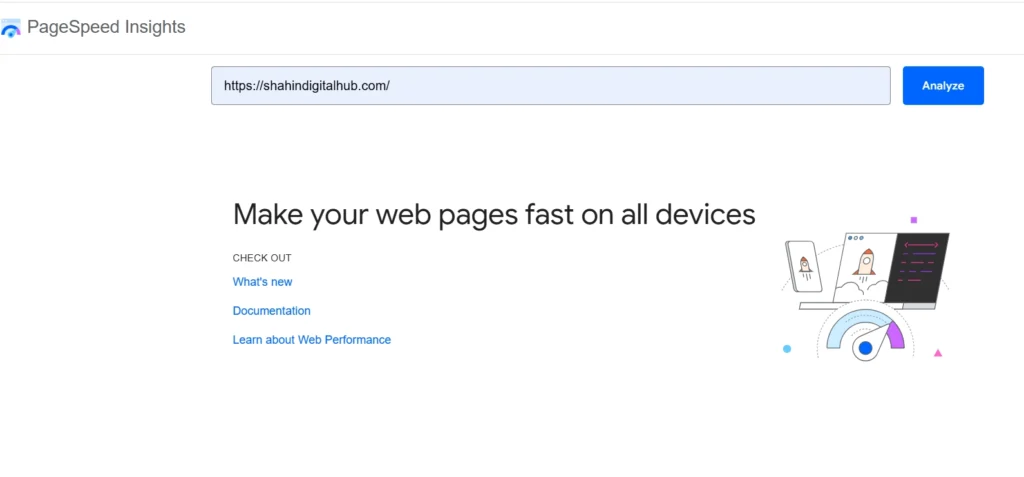 Google PageSpeed Insights website speed analysis